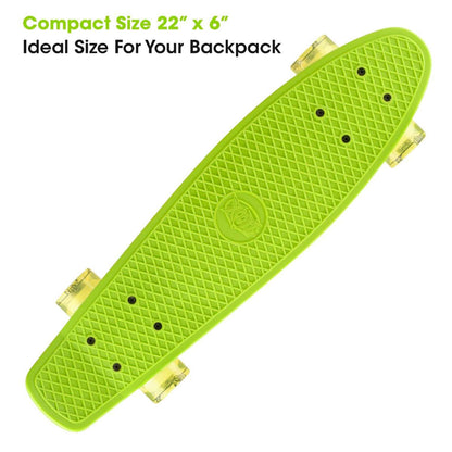 XOOTZ - TY5726 - SKATEBOARD LED - GREEN -22"