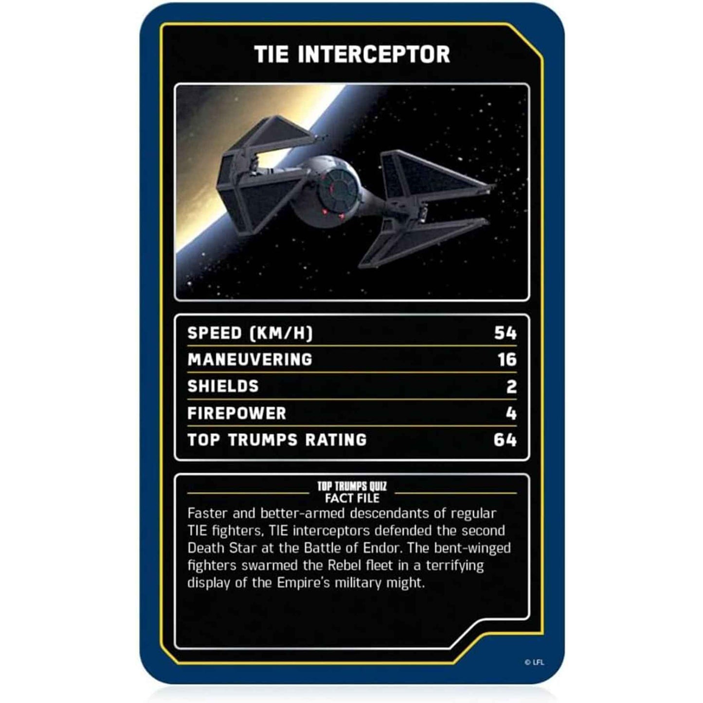 Star Wars Starships Top Trumps Card Game