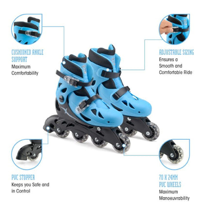 XOOTZ  TY6066-S- INLINES SKATES BLUE SMALL