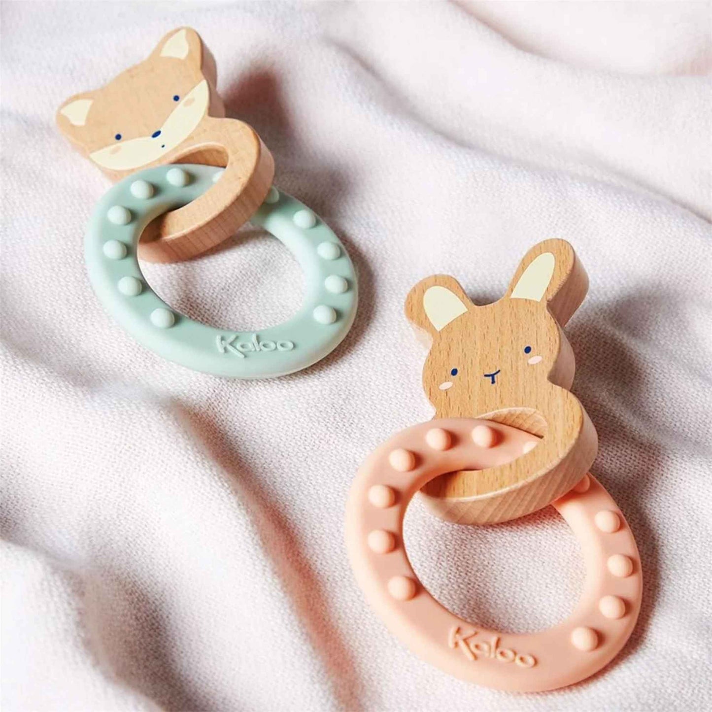 Kaloo My Fox Silicone Teething Ring Green