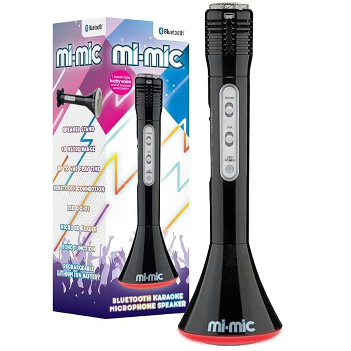 Mi-Mic Karaoke Microphone Speaker with Wireless Bluetooth and LED Lights