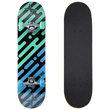 Xootz 31” x 8” Deviate Complete Skateboard for Beginners 9 Ply Maple Deck Double Kick Standard Board for Boys and Girls