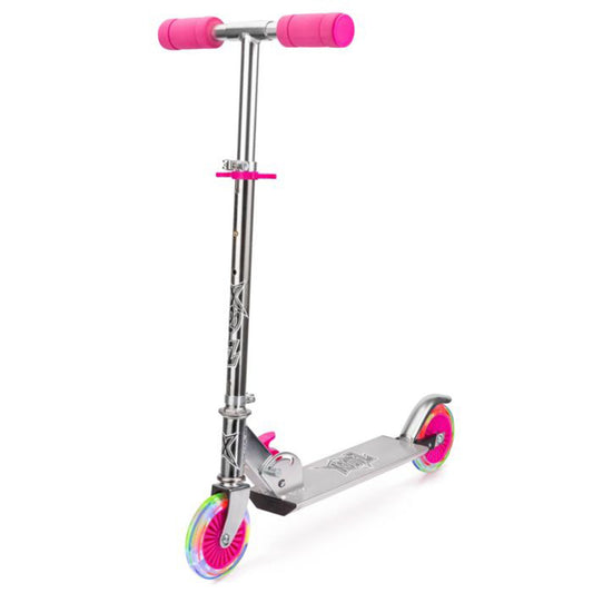 Xootz LED Folding Scooter with Adjustable Handle Bars for Boys and Girls - Pink (TY5718)